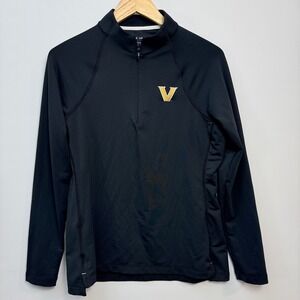 Peter Millar Vanderbilt University Womens Black Quarter Zip Pullover Size M